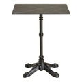 Table bistrot marbre gris effet et piètement fonte noire 60x60 cm