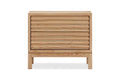 Table de chevet en frêne clair à tiroirs lattés horizontaux, 61x41 cm