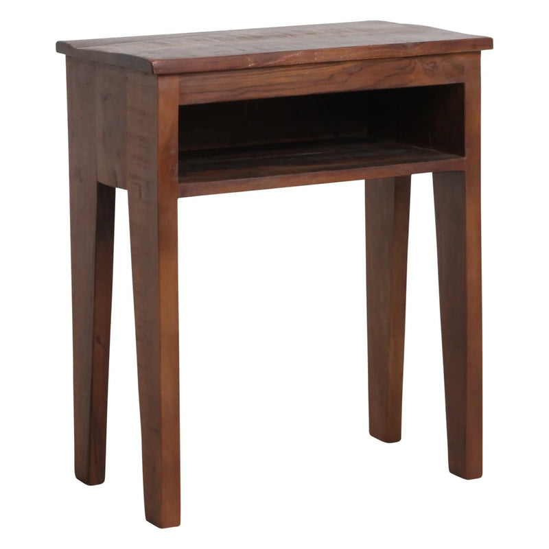 Table de chevet en bois recyclé marron niche ouverte – 50x30 cm