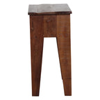 Tabouret en bois recyclé marron, niche ouverte, 50x30 cm, patiné