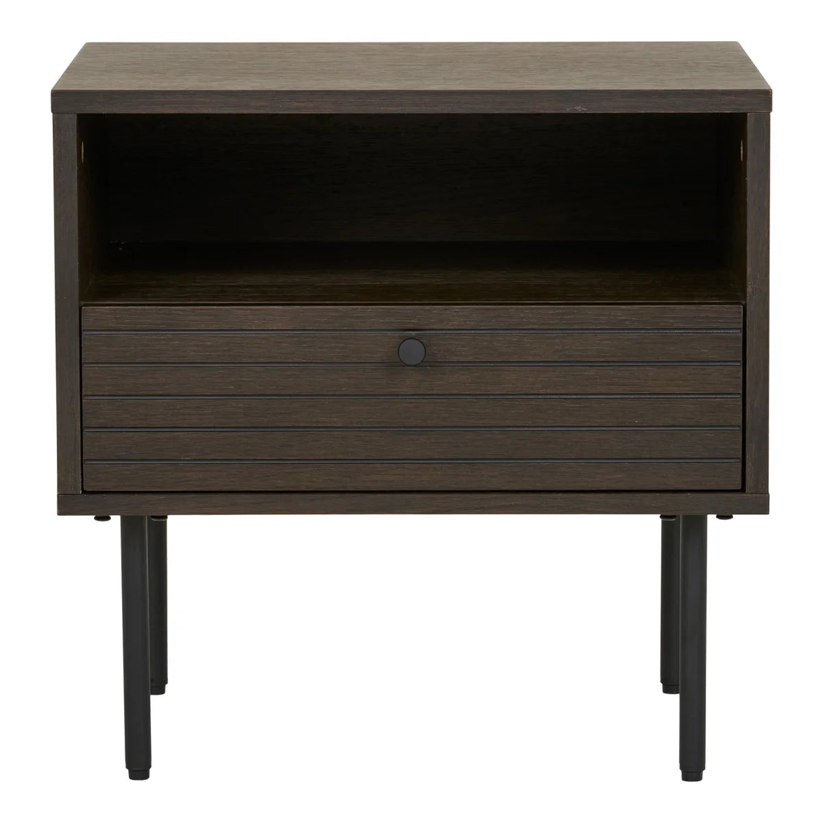Table d’appoint en chêne fumé avec tiroir 50x40x50 cm