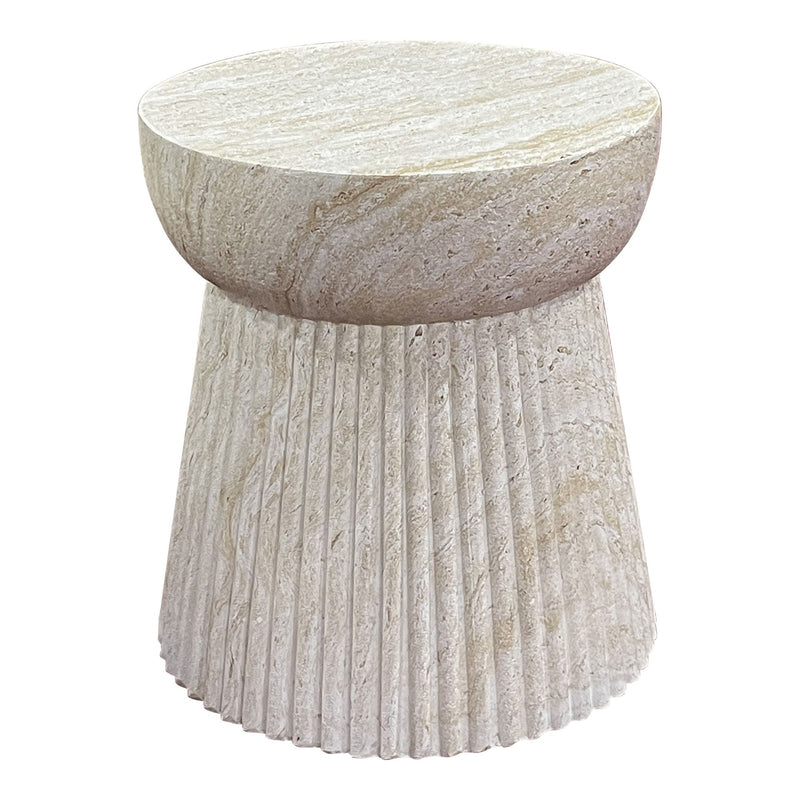 Table d’appoint en fibre minérale rainurée Ø37x43 cm