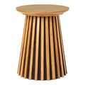 Table d’appoint moderne en placage chêne naturel ø40x50 cm