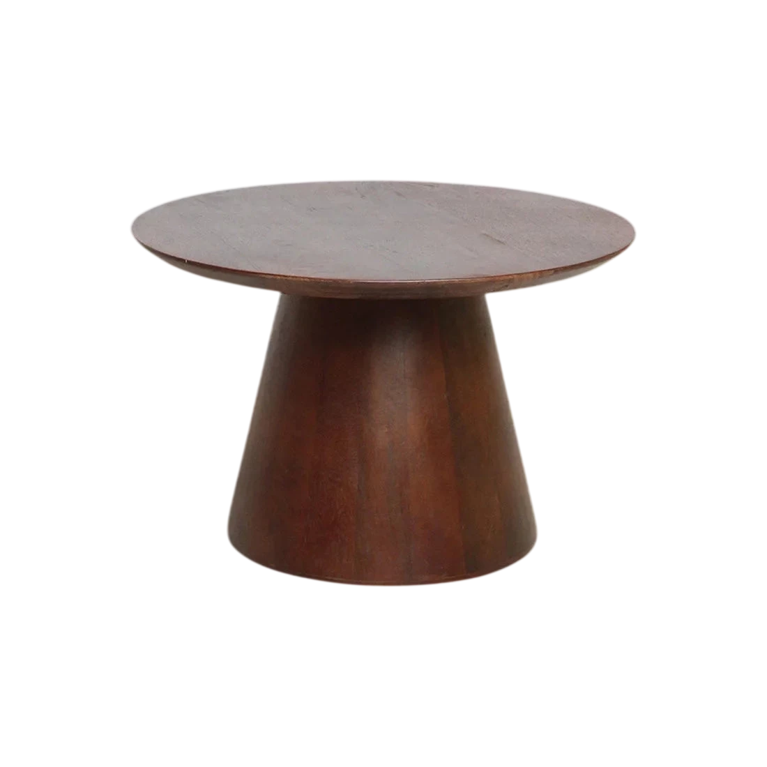 Table d’appoint ronde en bois de manguier brun conique Ø55 cm