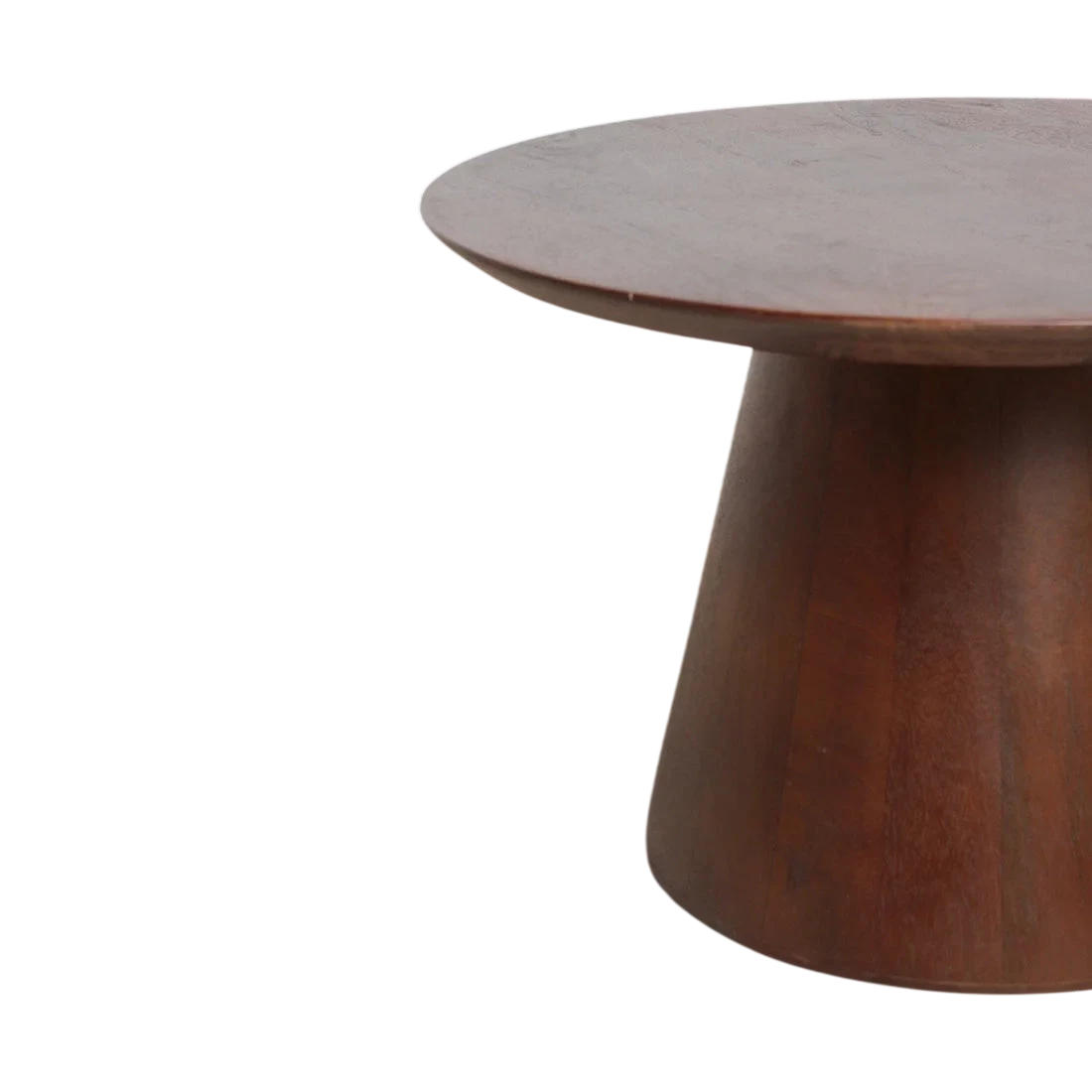 Table d’appoint ronde en bois de manguier brun conique, Ø55 cm