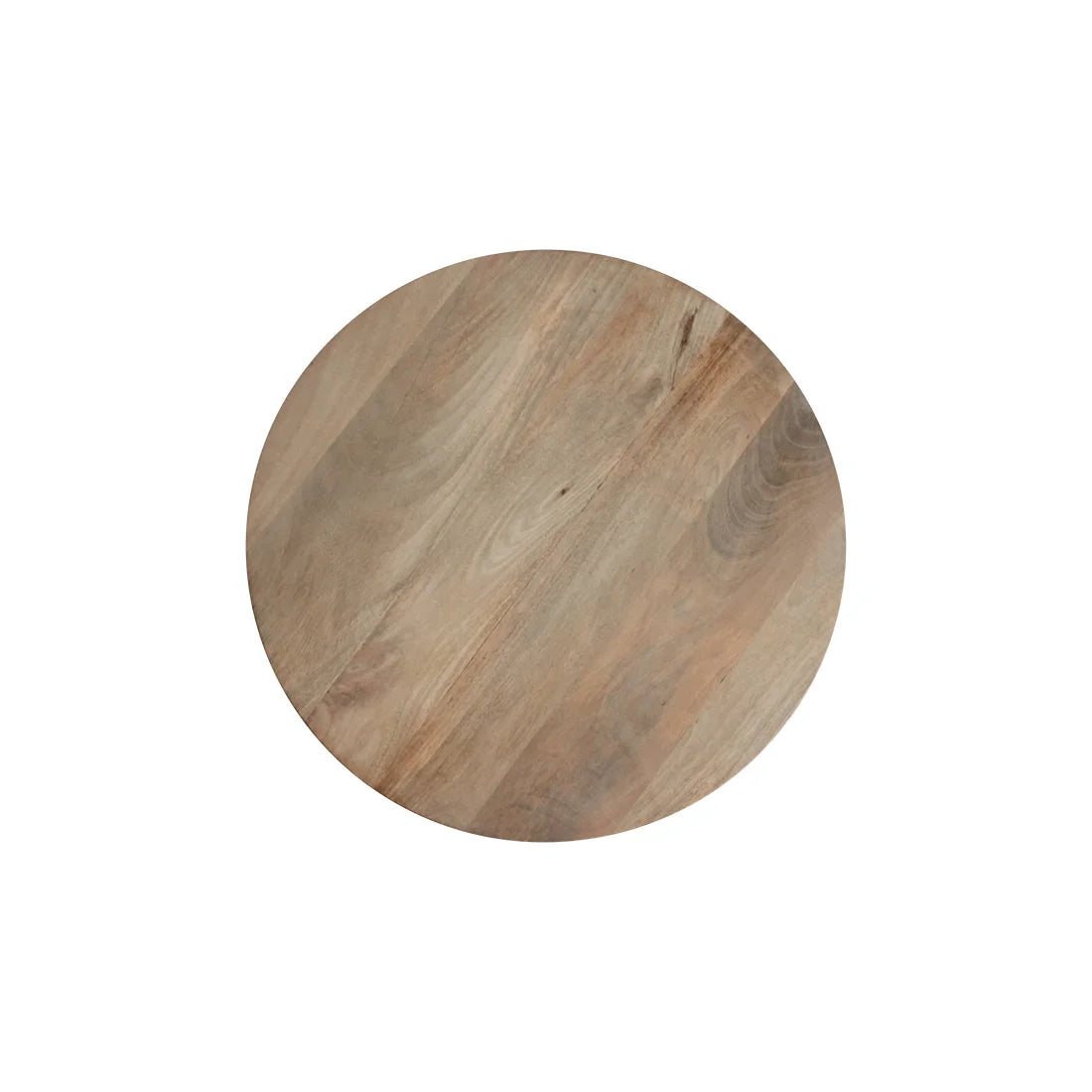 Table d’appoint ronde en bois de manguier clair sculpté Ø55 cm