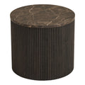 Table d’appoint ronde effet marbre brun foncé strié Ø45 cm