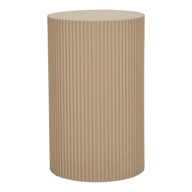 Table d'appoint ronde en MDF gris beige ø30x50 cm