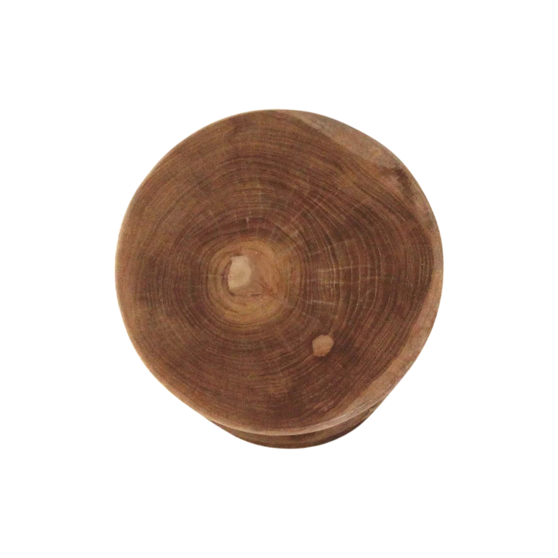 Bol en bois massif teck naturel, forme ronde rustique H45 cm