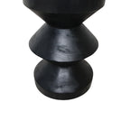 Table d’appoint en teck noir sculpté forme sablier H45 cm