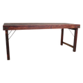 Table pliante en bois recyclé brun 190x80 cm avec piètement métal