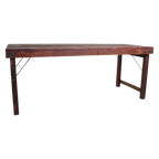 Table pliante en bois recyclé brun 190x80 cm avec piètement métal