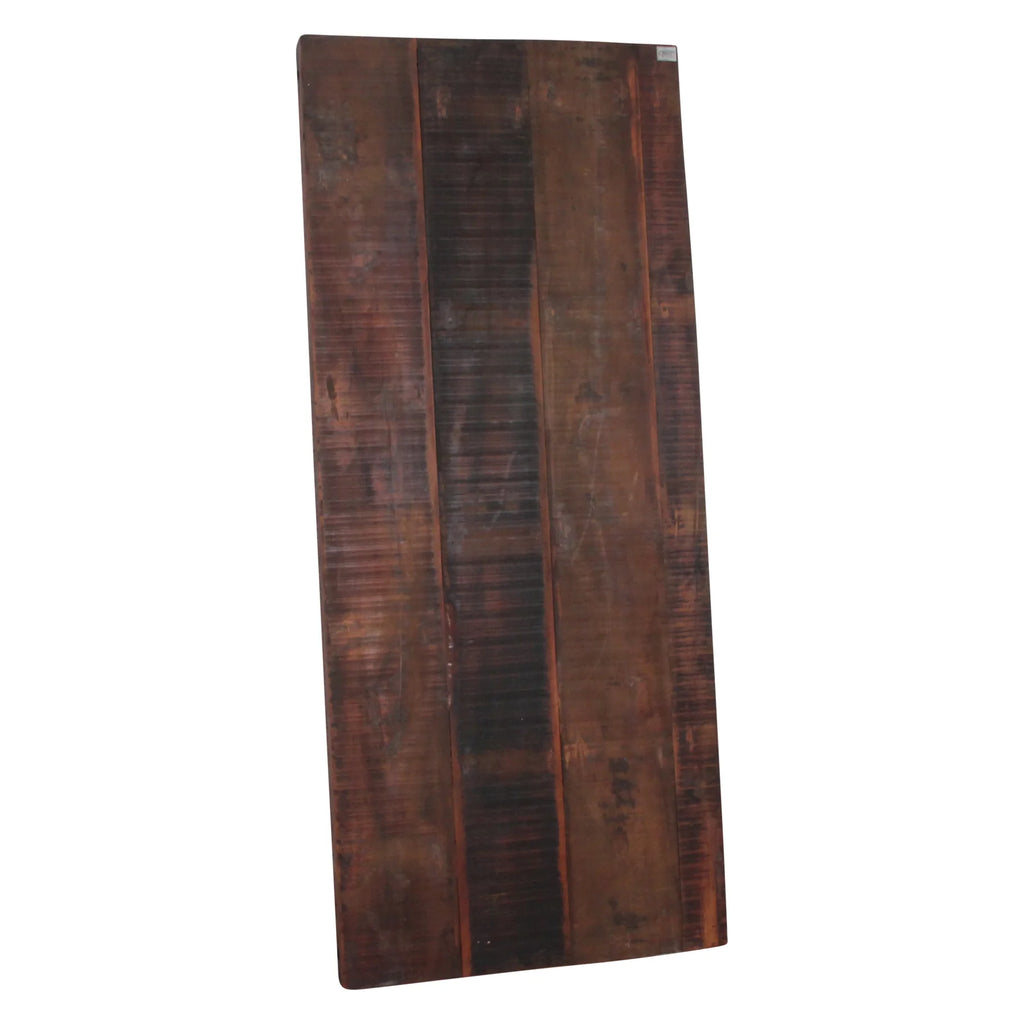 Panneau de porte en bois recyclé brun patiné, texture rustique