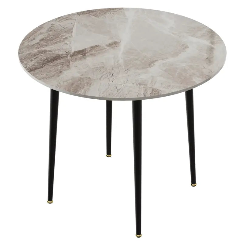 Table à manger ronde effet marbre
