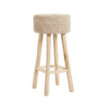 Tabouret de bar en raphia tressé – Naturel – H75 cm