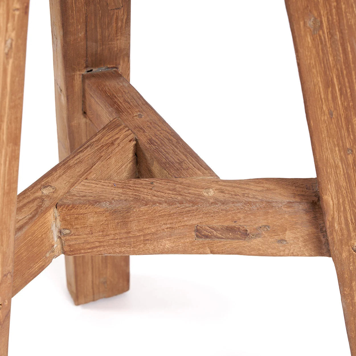 Tabouret de bar en teck recyclé naturel H66 cm rustique