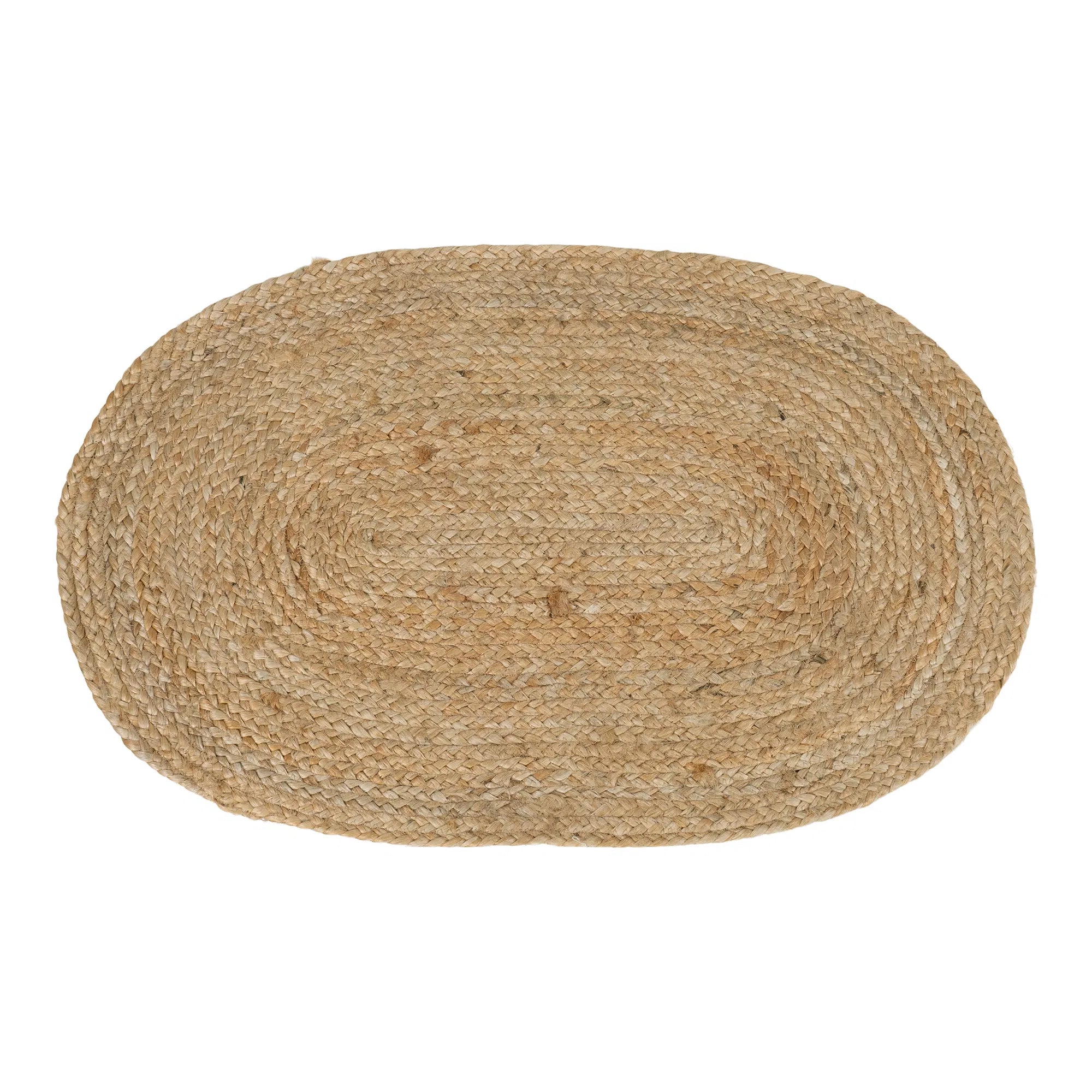 Tapis d’entrée ovale en jute tressée naturelle – 50x80 cm
