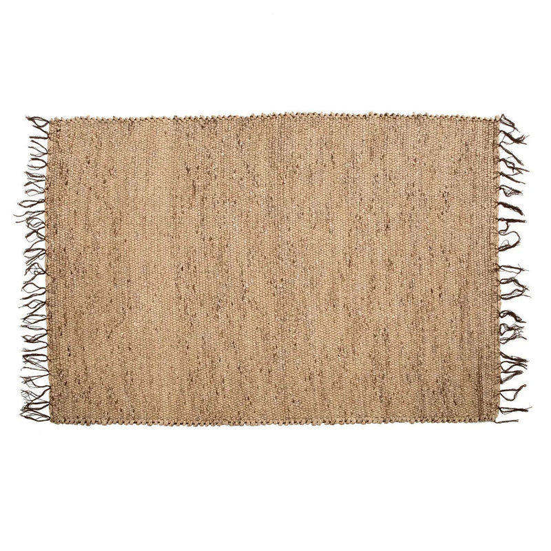 Tapis en jonc d'eau naturel avec franges 260x180 cm