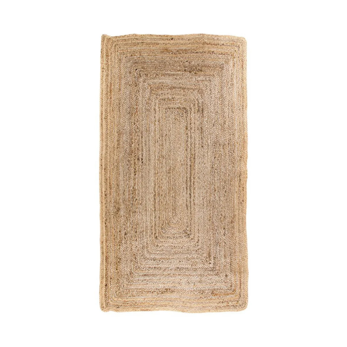 Tapis en jute tressé naturel 65x135 cm rectangulaire beige