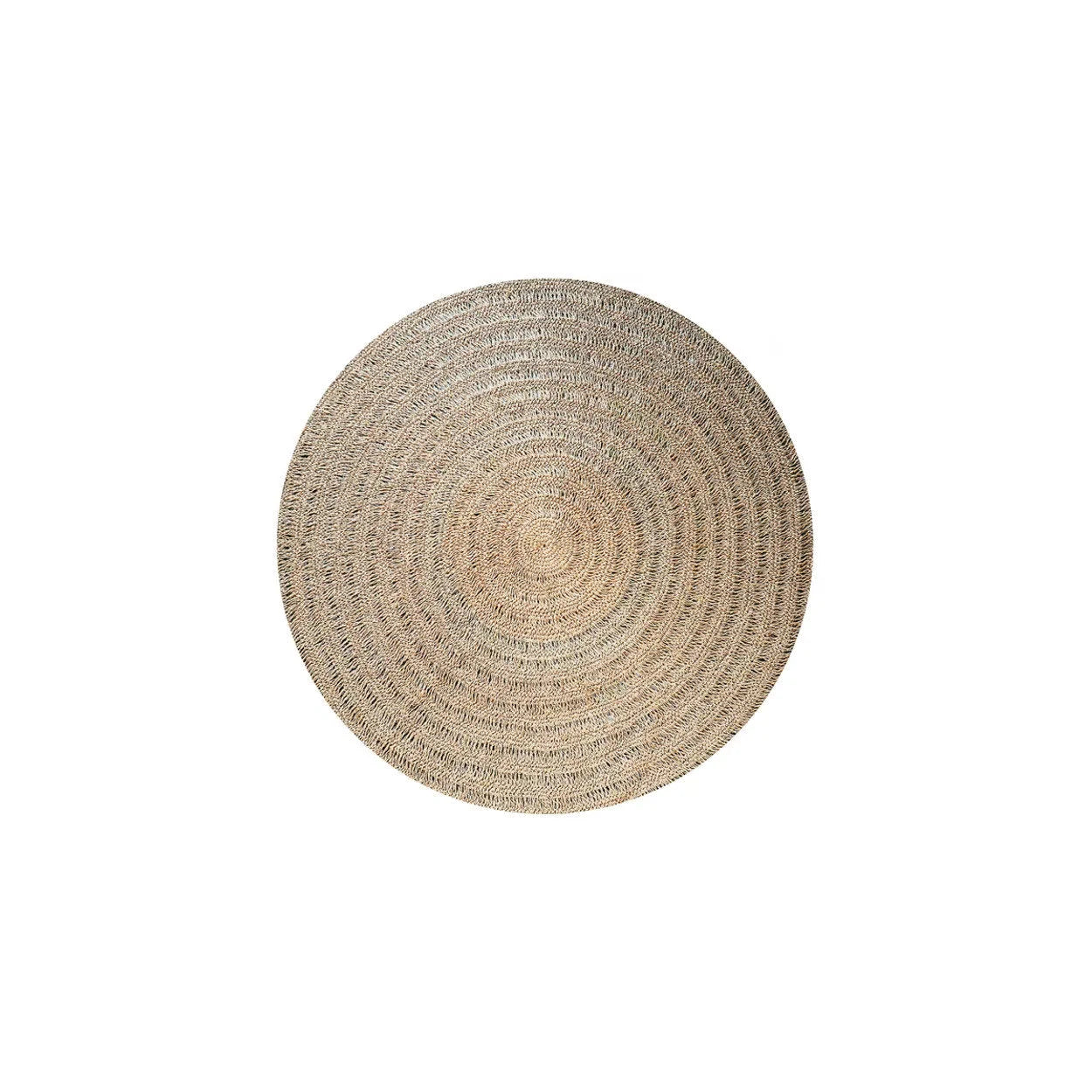 Tapis rond en jonc de mer naturel 100 cm style bohème pour décoration intérieure