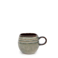 Tasse espresso artisanale en céramique vert sauge et brun du Portugal