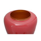 Vase Art Deco 100 Koralle Gold en verre brillant rose profond avec intérieur doré