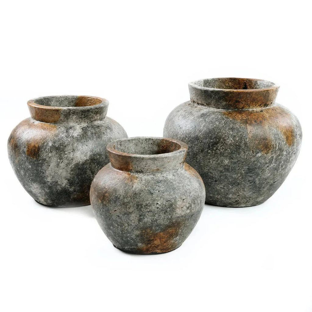 Vase décoratif en terre cuite gris antique – H23 cm