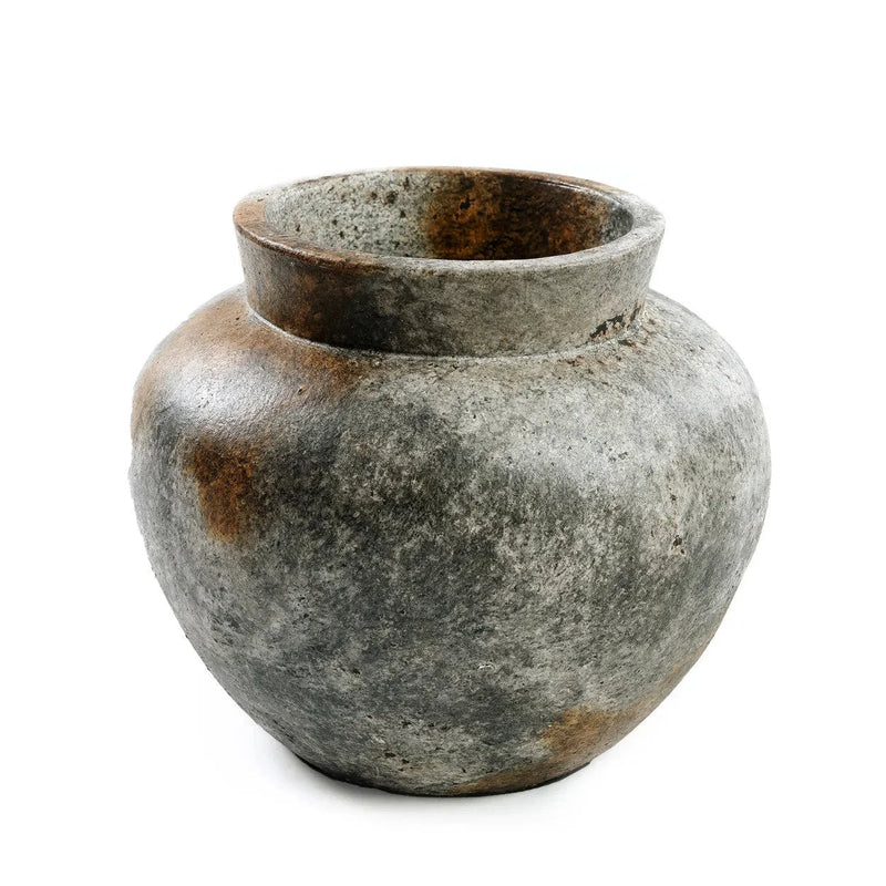 Vase décoratif en terre cuite gris antique – H23 cm