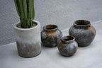Vase en terre cuite gris antique 19 cm pour fleurs sèches