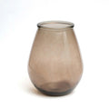 Vase en verre recyclé brun translucide ovale – H23 cm