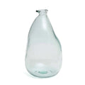 Vase en verre recyclé transparent forme organique bleu – H36 cm