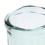 Vase en verre recyclé vert aqua col ondulé H28 cm en verre clair