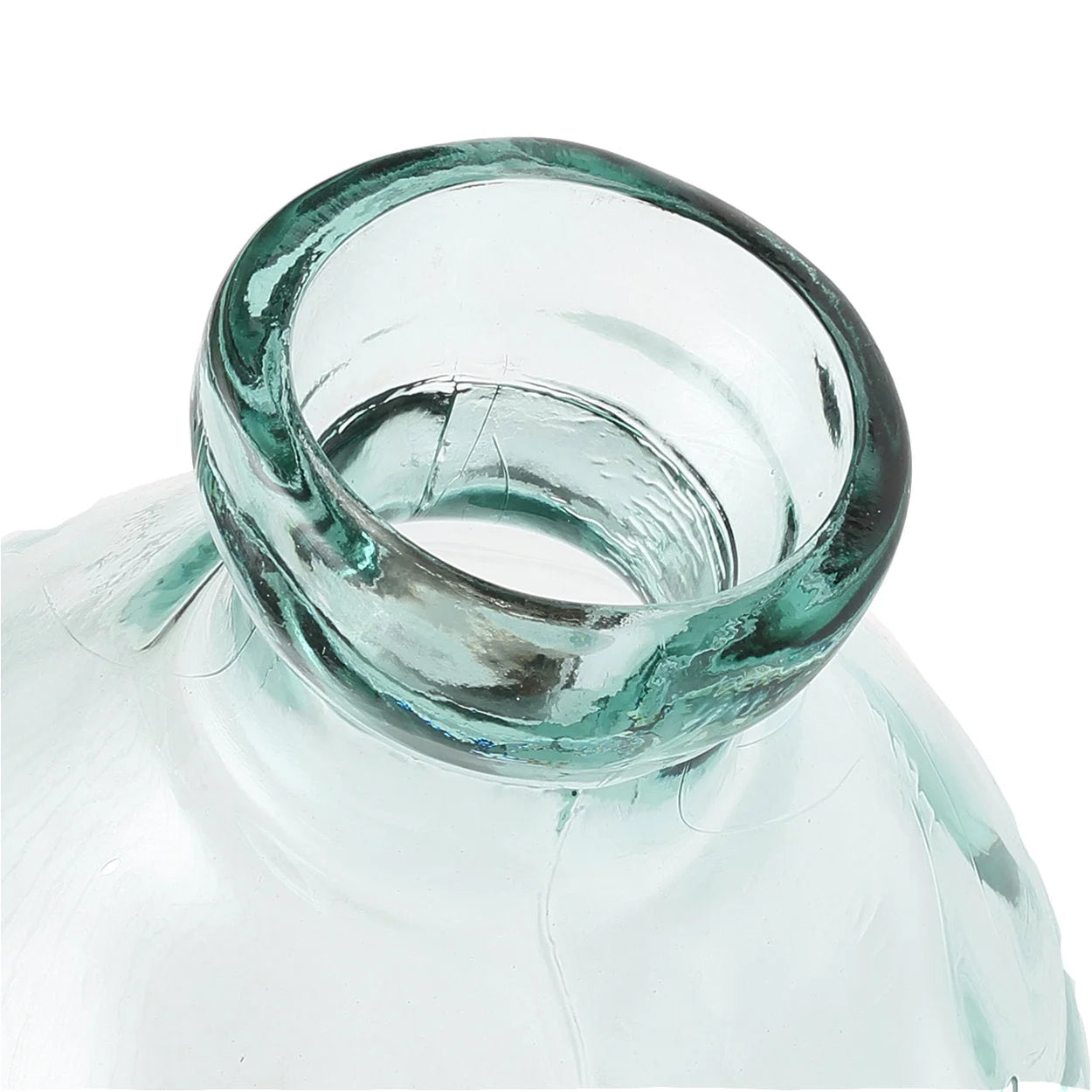 Vase en verre transparent ondulé bleu moderne – H73 cm