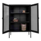 Vitrine en métal noir ajouré à portes grillagées 80x40 cm